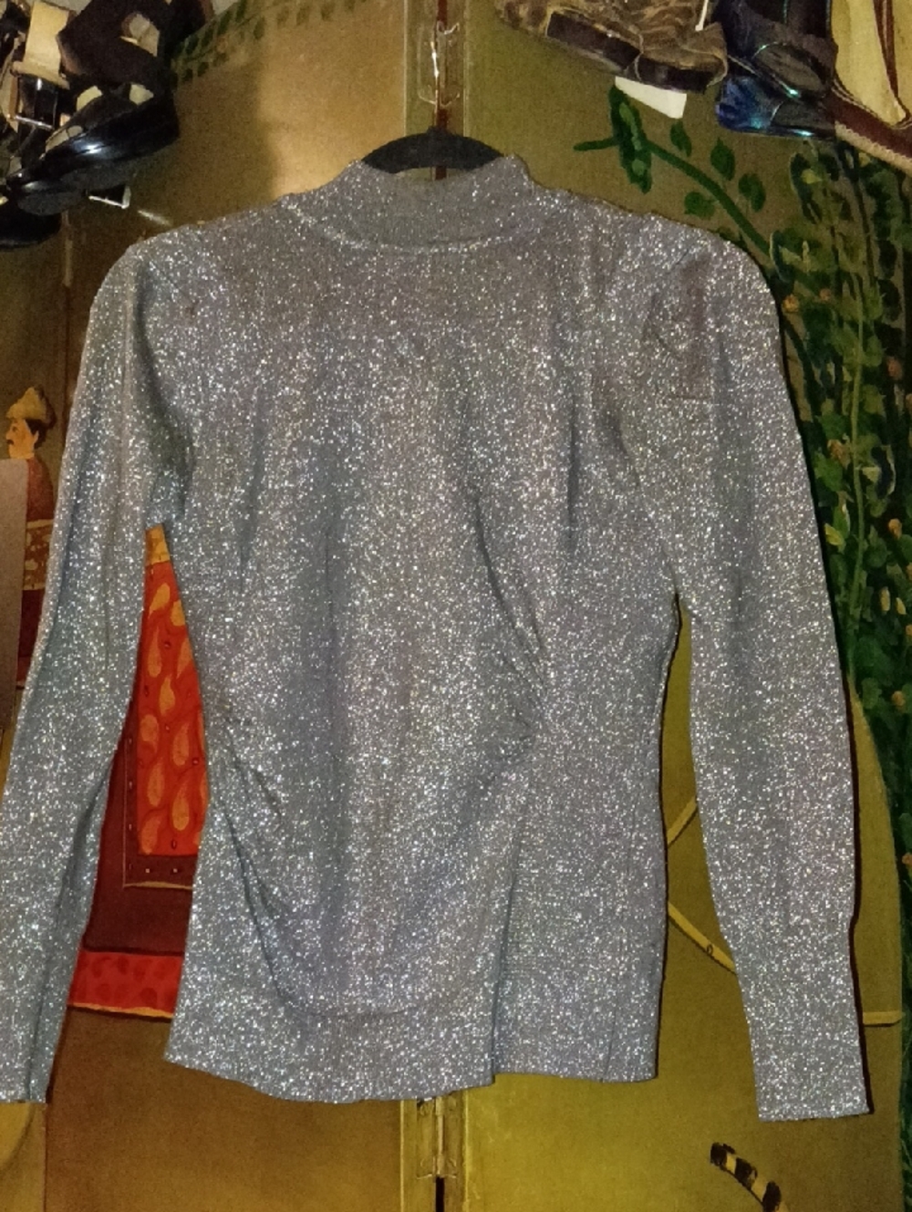 Vintage Cache Metallic Silver Top
